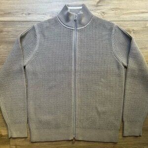 Theory | Gary Full Zip Jacket, Heavyweight Knit in Force Grey/Ivory (S)